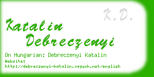 katalin debreczenyi business card